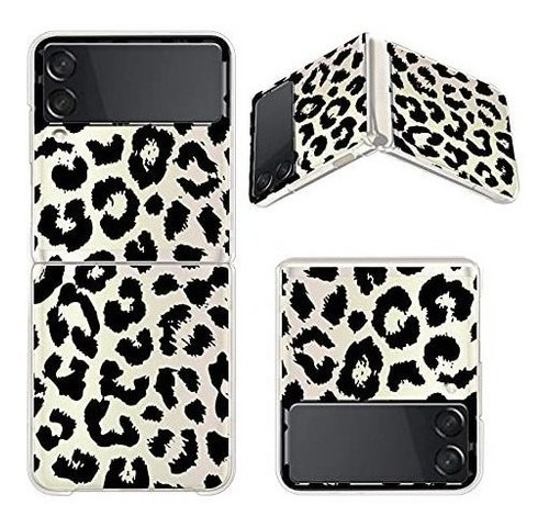 Funda Para Samsung Galaxy Z Flip 3 Leopardo Transparente