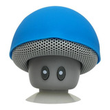 Caixinha De Som Bluetooth Mini Cogumelo Ventosa Celular Azul