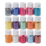 15 Colores De Tintes En Polvo De Resina Epoxi, Perlas Natura
