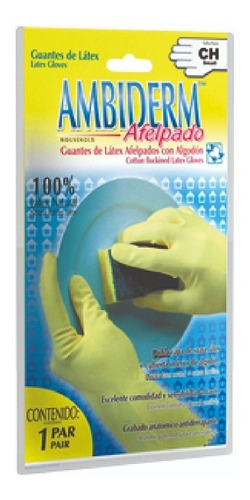 Guante Ambiderm Afelpado Latex Pack Docena