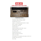 Catálogo / Folder: Tape Deck Akai Gxc-570d # Novo Okm.