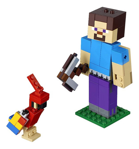 Lego® Minecraft: Steve Bigfig With Parrot 21148 - Exhibición