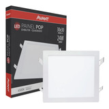 Kit 4 Painel Luminaria Embutir Teto Led 24w 30x30 Branco Ava