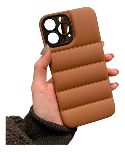 Capinha Capa Para iPhone 11 Pro Puffer Marrom Luxo