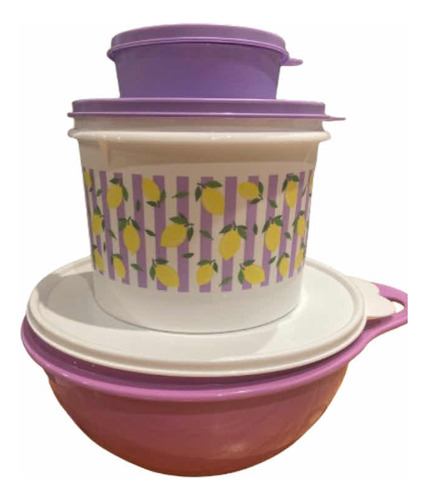 Set Tupperware Poeme Limones + Poeme Pequeño+ Bowls Creativa