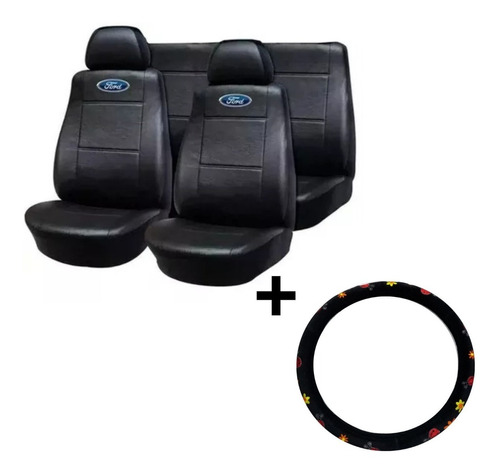 Oferta! Funda Asiento Para Ford Ka Y Cubrevolante Flowers