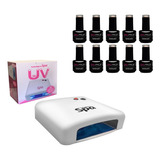 Kit Cabina Para Uñas + Esmaltes Semipermanentes Belprof X10