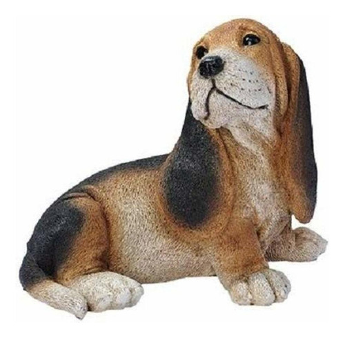 Estatua De Perro Cachorro Basset Negro Y Marrón  Multi...