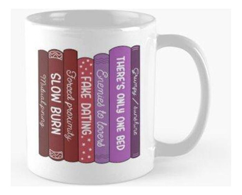 Taza Pila De Estantería De Tropos De Libros Románticos Calid