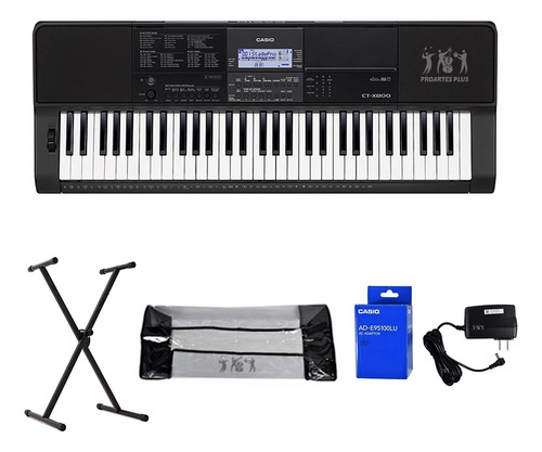 Teclado Casio Ct-x800 + Base + Forro + Adaptador Ad-e95100lu