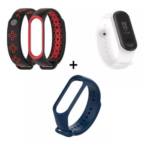 Kit 3 Pulseiras Para Mi Band 3, Esporte + Camuflada + Lisa