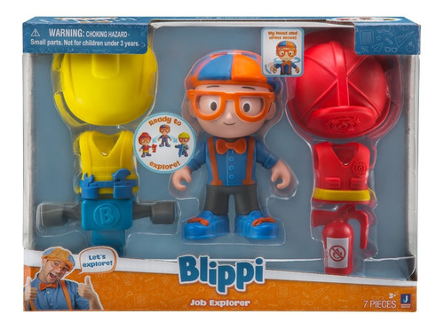 Muñeco Blippi Explorador Profesiones Con Ropa Intercambiable