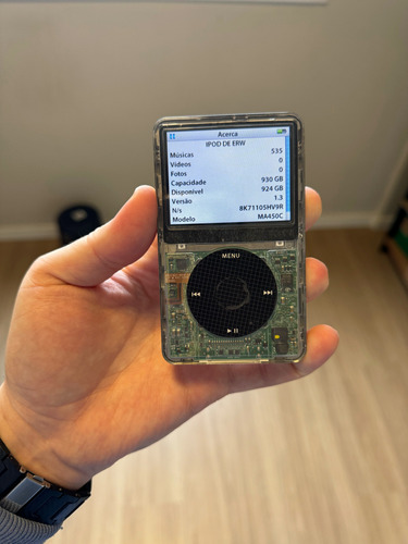 iPod Classic/video Transparente Com 1 Tb De Ssd Modificado