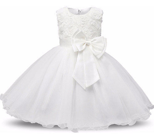 Vestido Branco Infantil Festa Longo Renda Casamento Dama