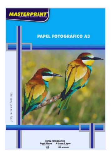 Papel Fotográfico A3 297x420mm 180g 50fls Glossy Masterprint