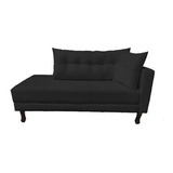 Divã Recamier Psicologia Troya 180 Cm Suede Preto - Fm