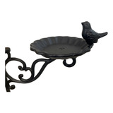 Suporte Comedor Pássaros Metal Europeu Decoração Casa Jardim Cor Preto Provençal Colonial Europeu