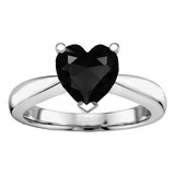 Anillo Promesa Oro 10k Certificado Diamante Corazón Negro