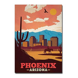 Phoenix Arizona Travel Vintage Art Imán Para Refrigerador, T