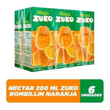 Jugo Zuko Nectar Naranja Bombillin, 6 Unidades