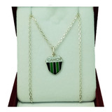 Conjunto Escudo Nueva Chicago Plata 925 Cadena Forcet