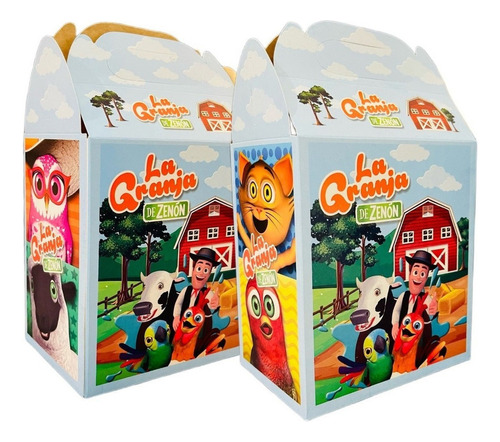 30 Cajas Dulceros Personajes Fiesta Carton Aguinaldos Bolo