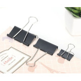 Set Clip Para Carpeta Metal Negro 8 Unidades 