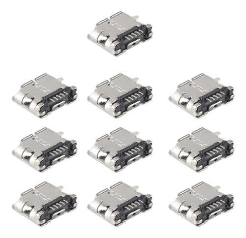 10 Piezas De Repuesto B, Conector Micro Usb Hembra, Puerto S