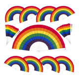 10 Abanicos Grande Plástico Tela Bandera Lgbt Pride Orgullo 