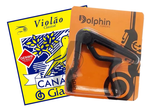 Capotraste  Dolphin + Encordoamento Canario Náilon