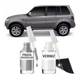 Tinta Tira Risco Automotivo Mitsubishi Tr4 Cor Prata Rhodium