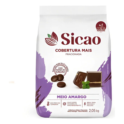 Cobertura Gotas Fracionada Sabor Chocolate Meio Amargo Sicao Mais 2,05 kg | MercadoLivre