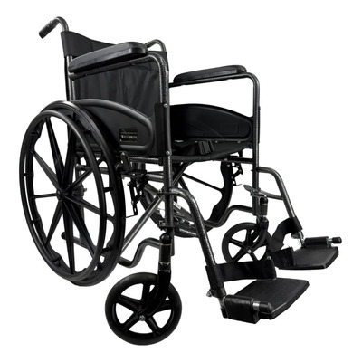 Silla De Ruedas Reforzada De Lujo Con Reposapiés Desmontable Color Gris jaspeado | Envío gratis