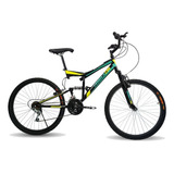 Bicicleta Montaña Terra Doble Suspension 18 Vel Rodada 26 Color Negro/verde