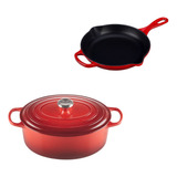 Kit Le Creuset Panela Oval 31cm E Skillet 23cm Vermelho