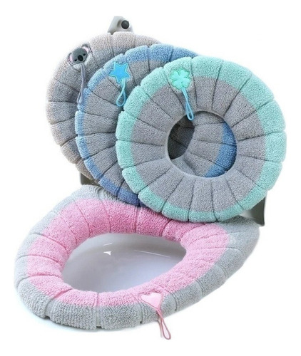 4 Piezas Cubre Asiento Funda Lavable Cálida Inodoro Taza Wc