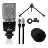 Microfono Condenser Artesia Amc10 Estudio Con Accesorios