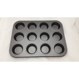 Molde Para Muffins X12 Magdalenas Reposteria Cocina Color Negro
