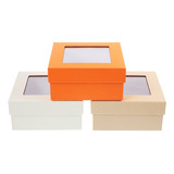 Caja De Regalo Transparente Con Ventana Floral Boxes, 3 Unid
