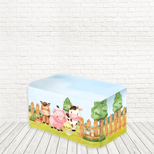 Toalha Capa Decoração Mesa Sublimado 3d Tecido Veste Fácil