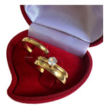 Alianças Casamento Noivado Banhada Ouro 18k 3mm + Anel 