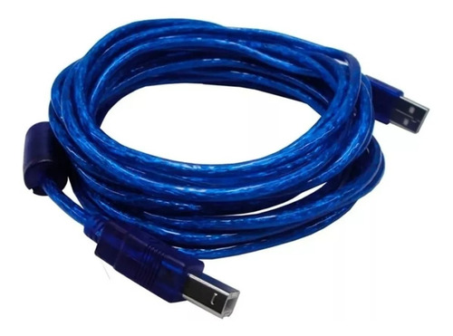 Cable Usb A/b 10m Mallado Impresora Módem Scaner Filtro Azul