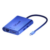 Hub Usb C 8 X 1 Hdmi Usb 3.0 Rj45 Leitor Cartão Sd Tf Qgeem