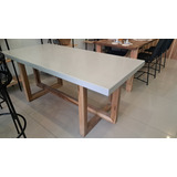 Mesa Microcemento Con Base De Madera De Petiribí