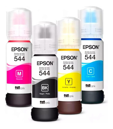 Kit 4 Tinta Epson T544 65ml Para Impressoras L3150 L3110.