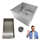 Cuba 35x35 Pia De Inox Grande Para Louça Cozinha Gourmet