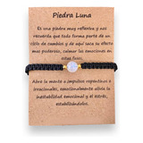 Pulsera Piedra Luna Natural Original Macrame Moonstone