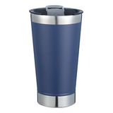 Copo Térmico 473ml Tampa/abridor De Cerveja Aço Inox Premiun Cor Azul-marinho Liso