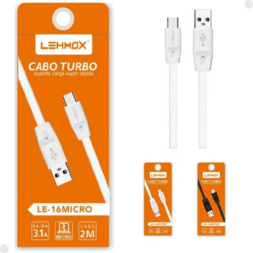 Kit 10 Cabos V8 2 Metros Celular E Dados Atacado Revenda