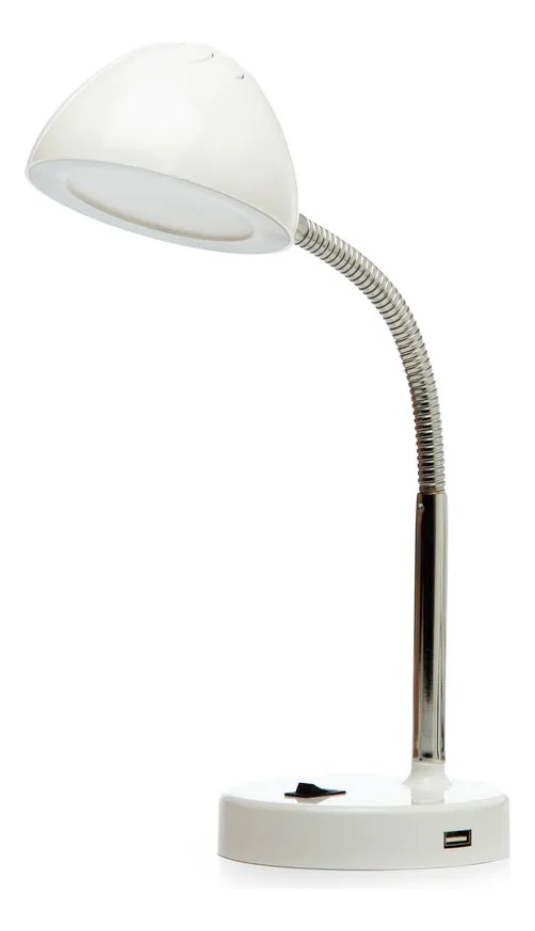 LÁMPARA DE ESCRITORIO 3.5W CON USB BLANCA